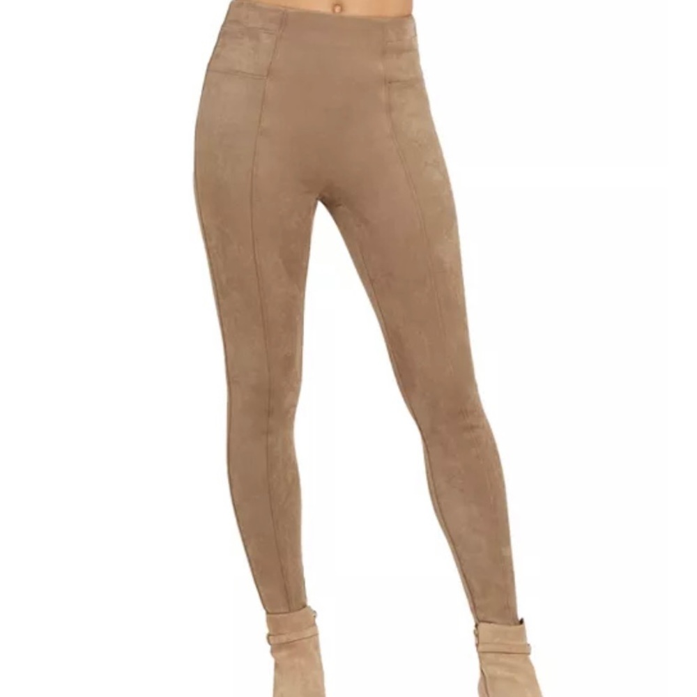 Size large camel faux suede spanx leggings